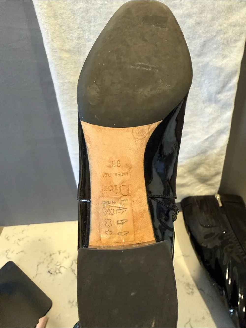 Dior Black Patent Leather Over-the-Knee Boots